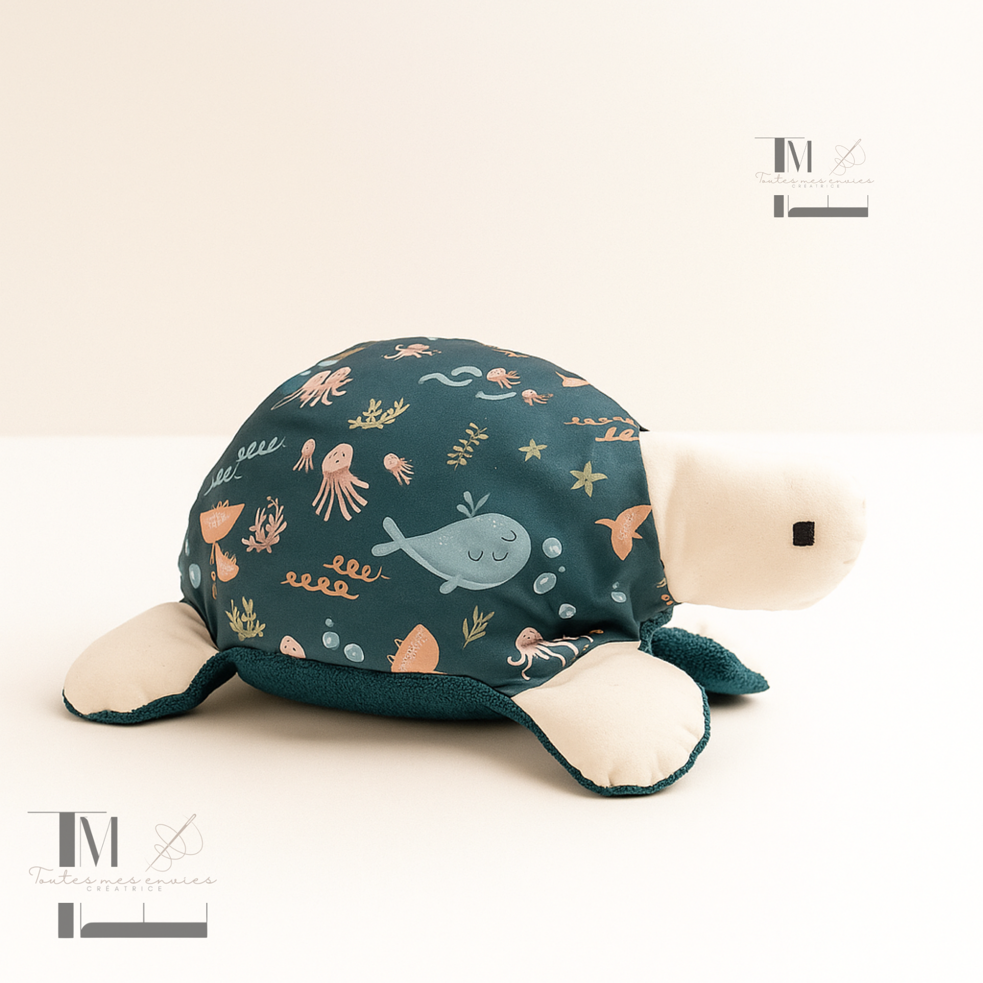 Peluche tortue fait main – Cadeau naissance artisanal – Image 3