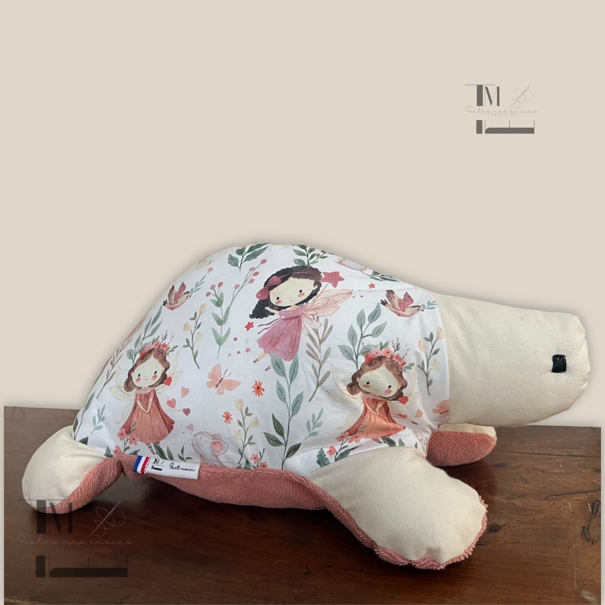 Peluche tortue fait main – Cadeau naissance artisanal – Image 8