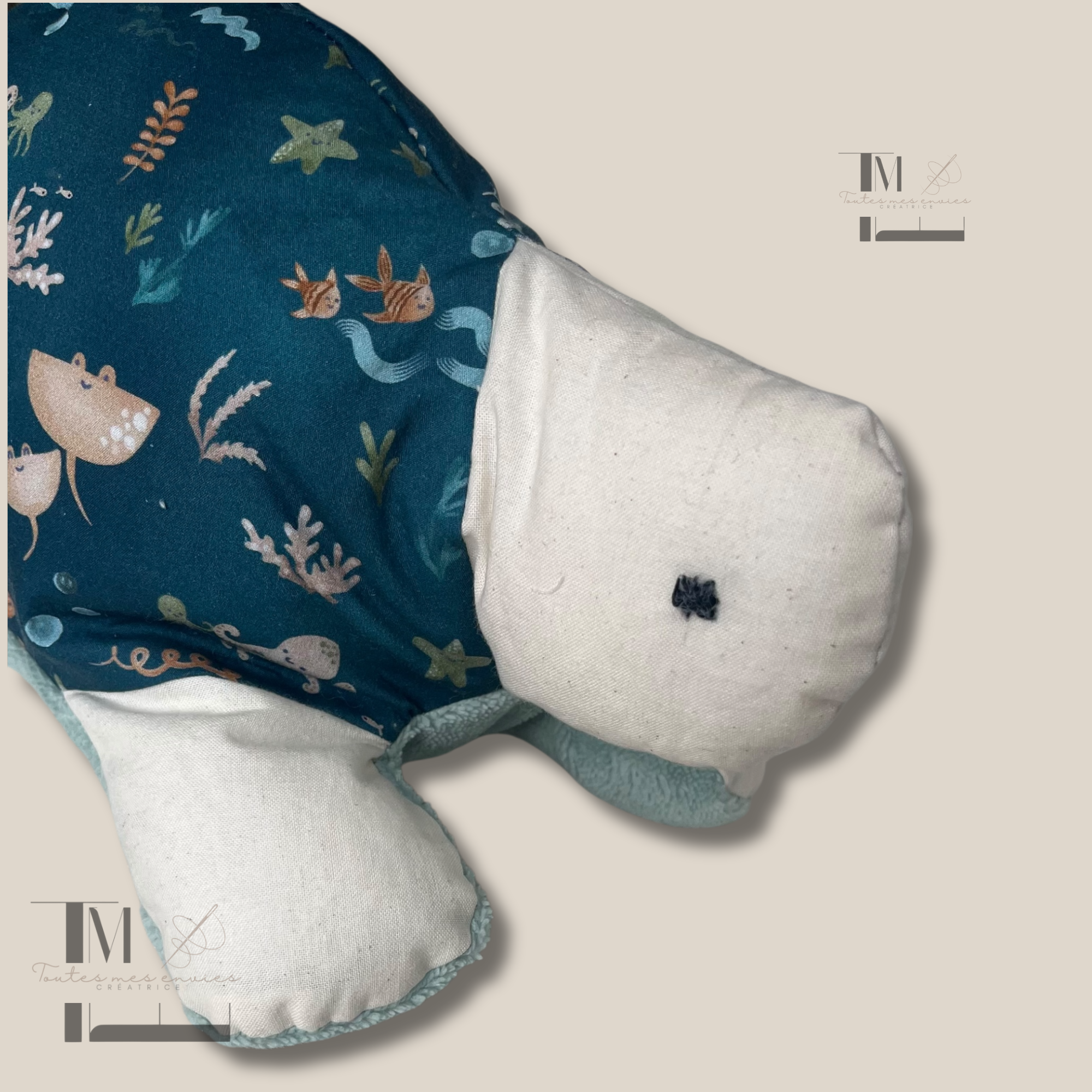 Peluche tortue fait main – Cadeau naissance artisanal – Image 5