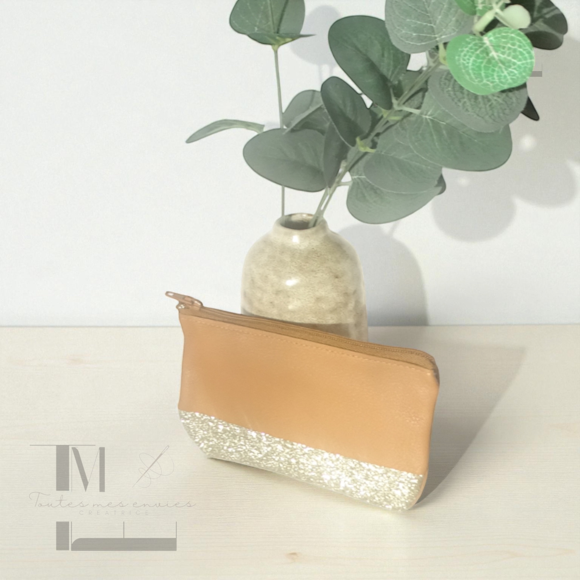 Porte-monnaie en cuir pailleté - Accessoire chic et artisanal – Image 17