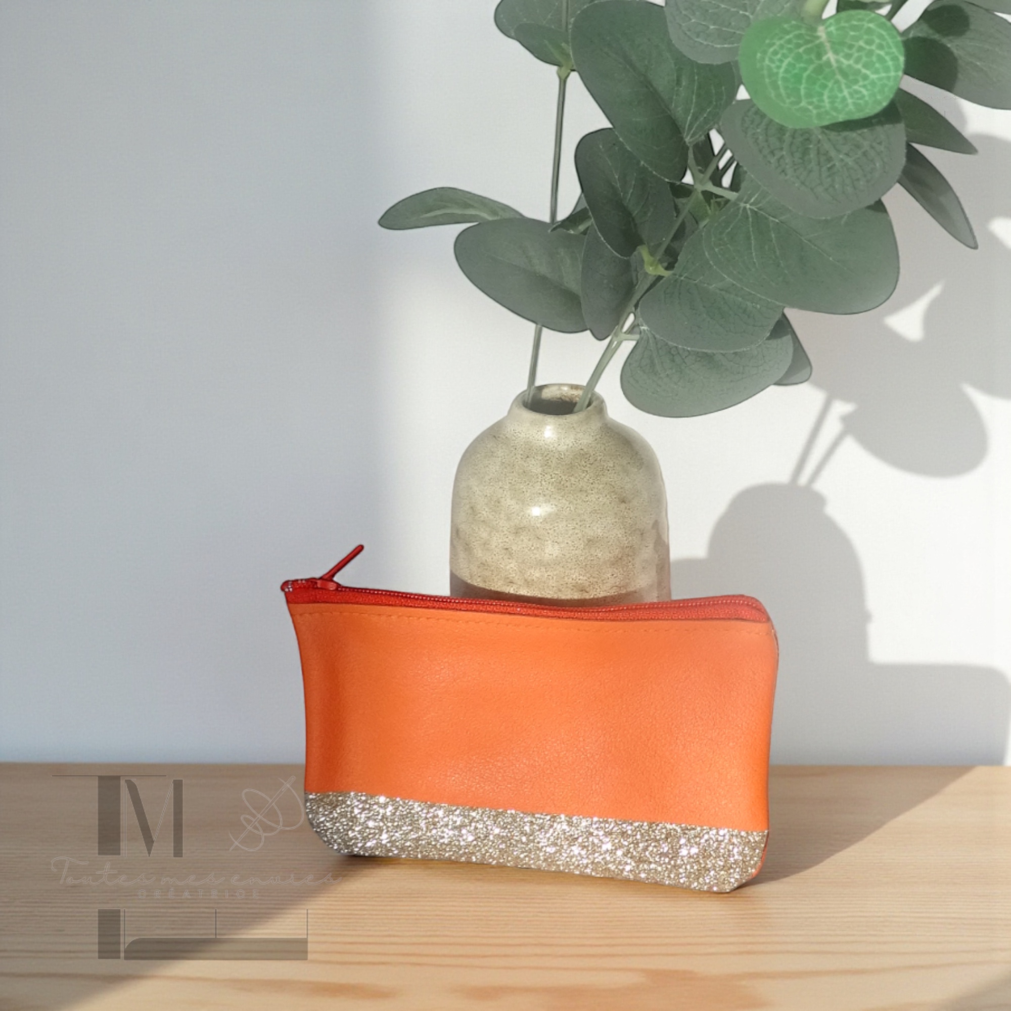 Porte-monnaie en cuir pailleté - Accessoire chic et artisanal – Image 15