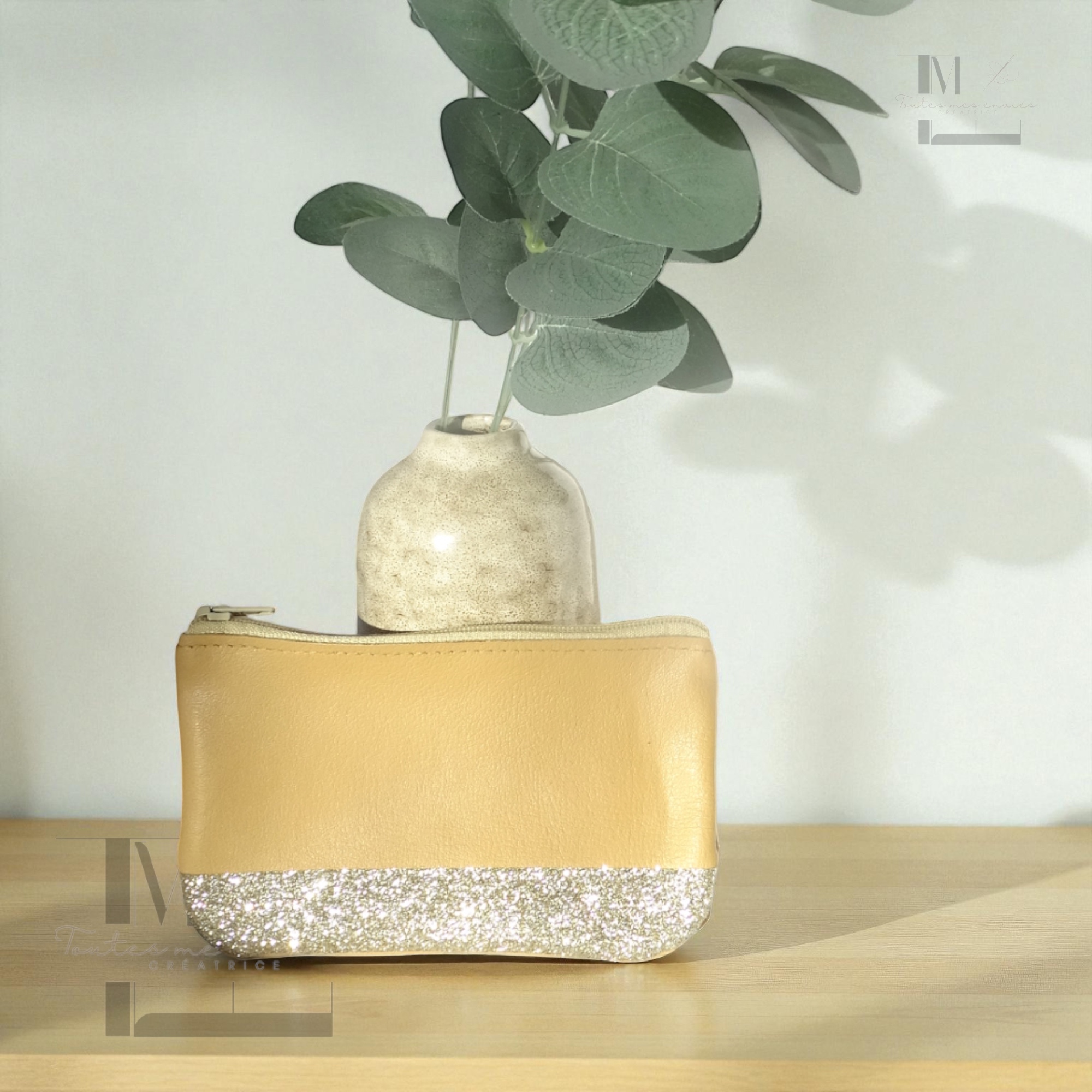 Porte-monnaie en cuir pailleté - Accessoire chic et artisanal – Image 16