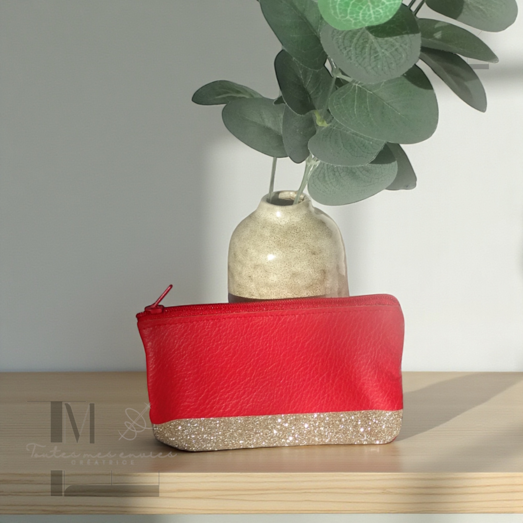 Porte-monnaie en cuir pailleté - Accessoire chic et artisanal – Image 14