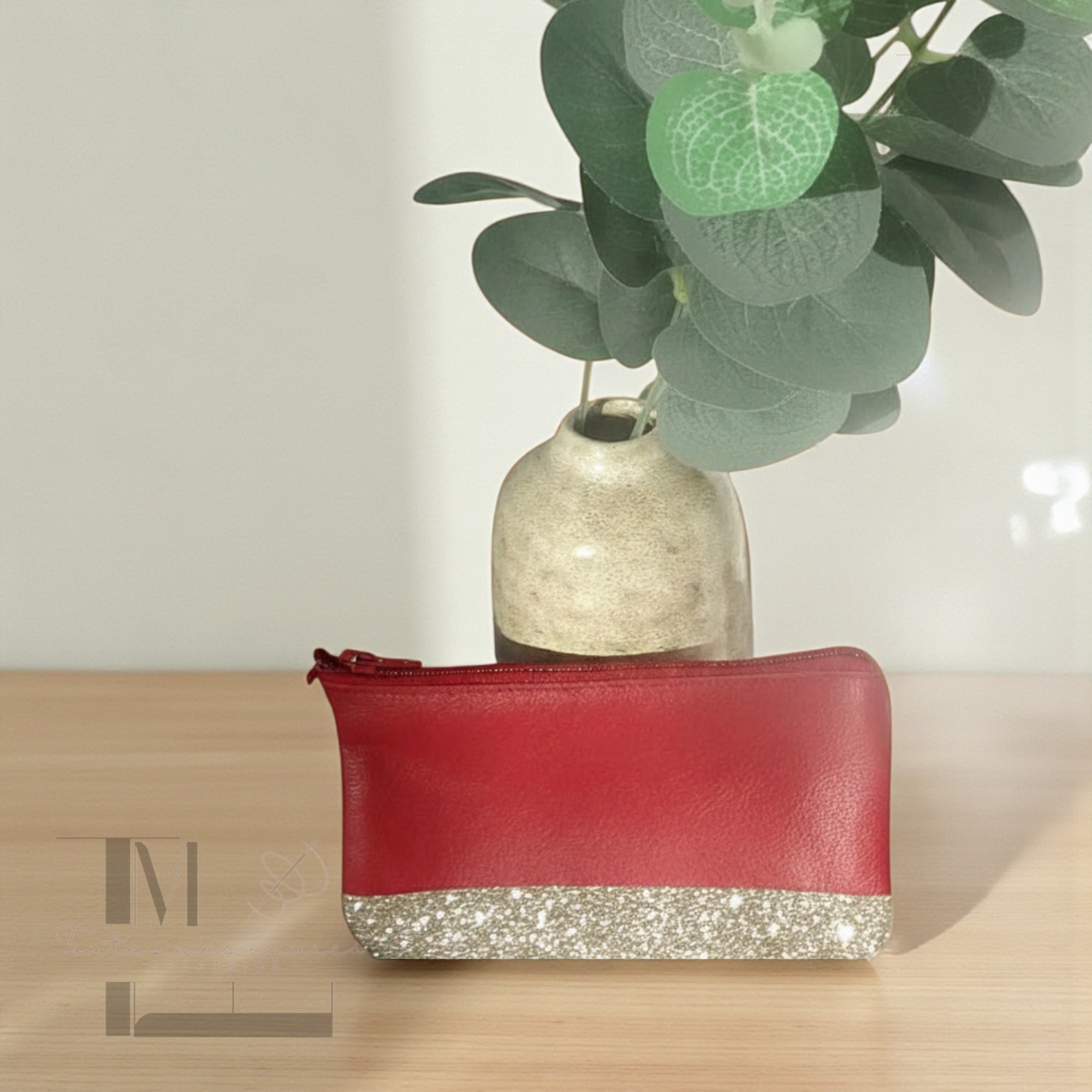 Porte-monnaie en cuir pailleté - Accessoire chic et artisanal – Image 13