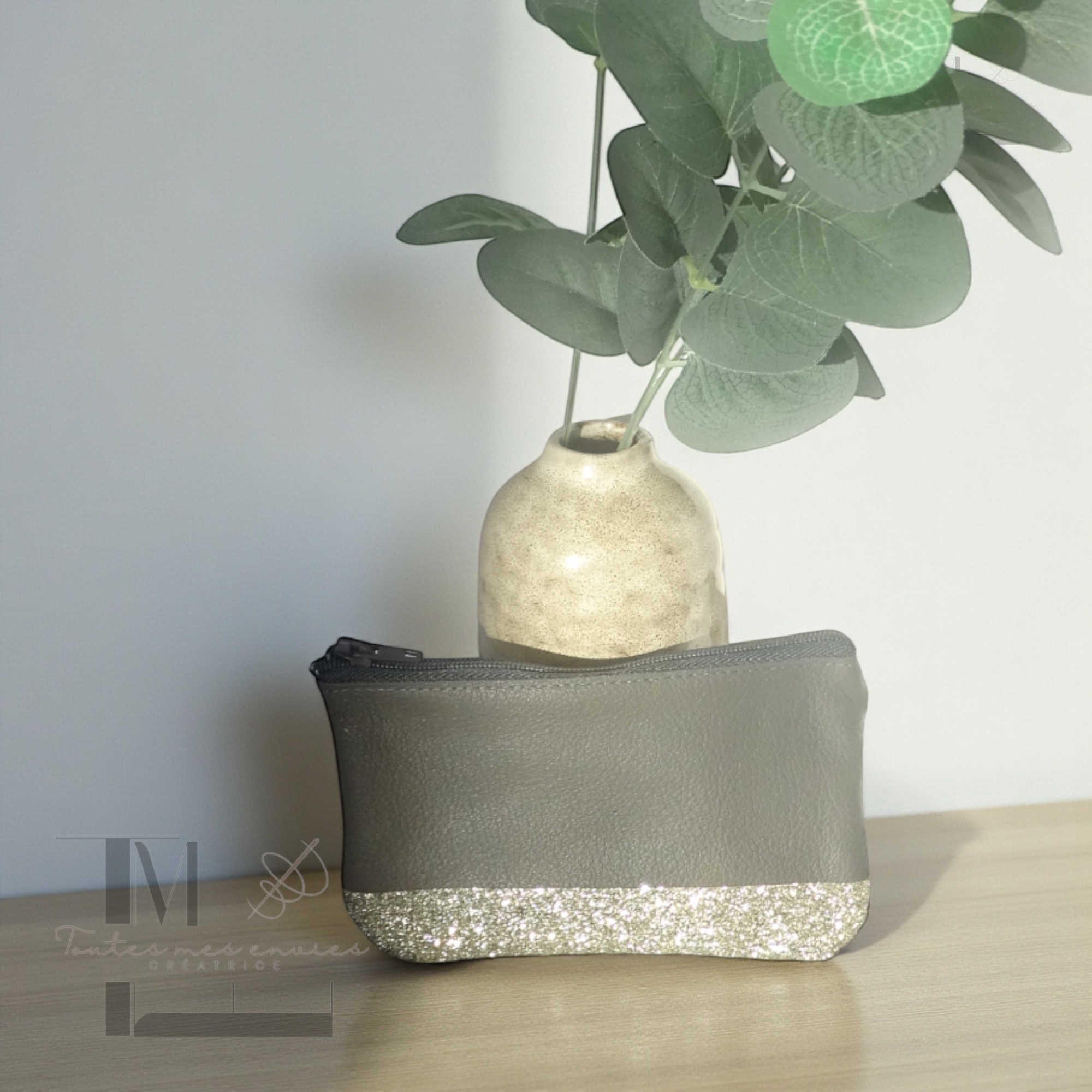 Porte-monnaie en cuir pailleté - Accessoire chic et artisanal – Image 11