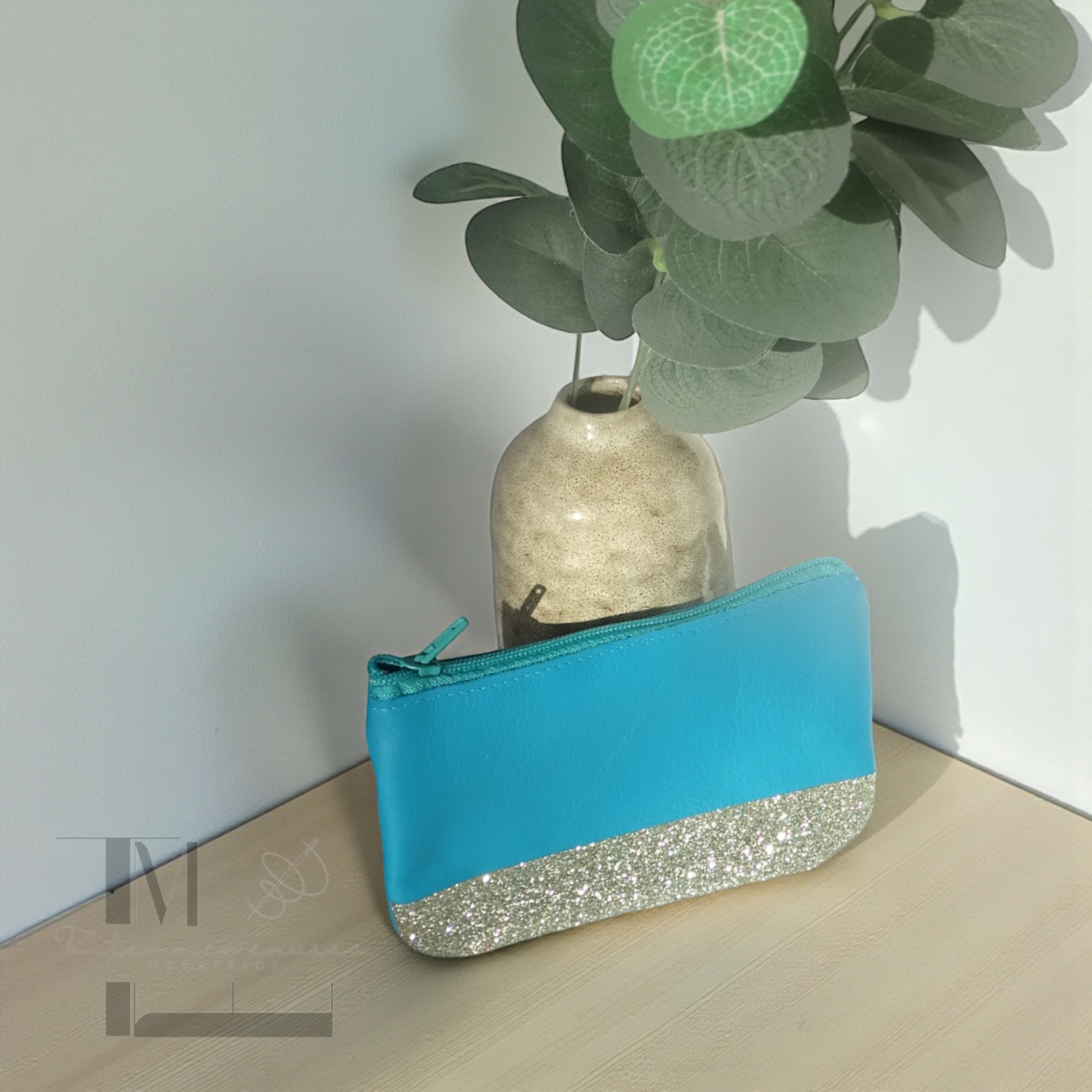 Porte-monnaie en cuir pailleté - Accessoire chic et artisanal – Image 7