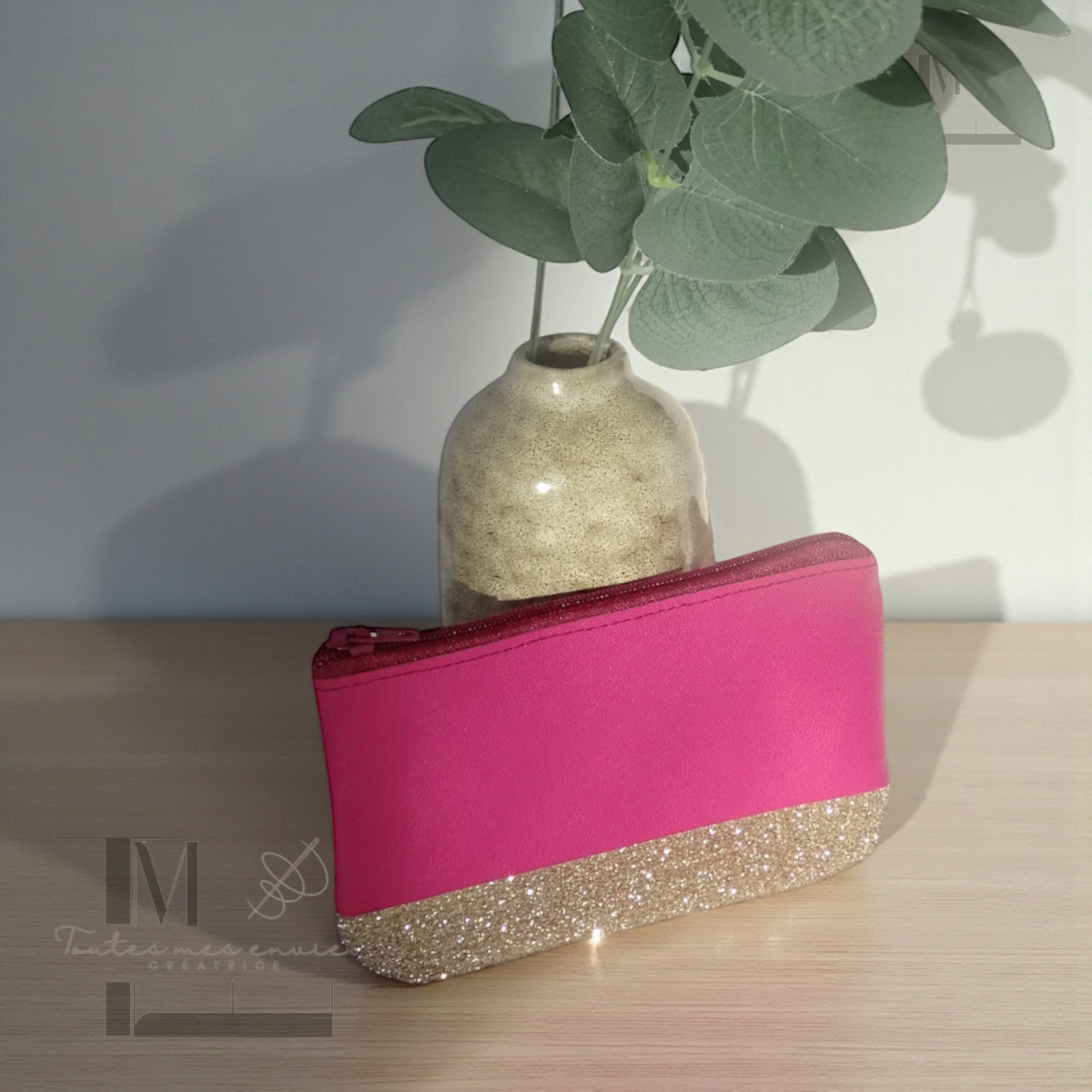 Porte-monnaie en cuir pailleté - Accessoire chic et artisanal – Image 6