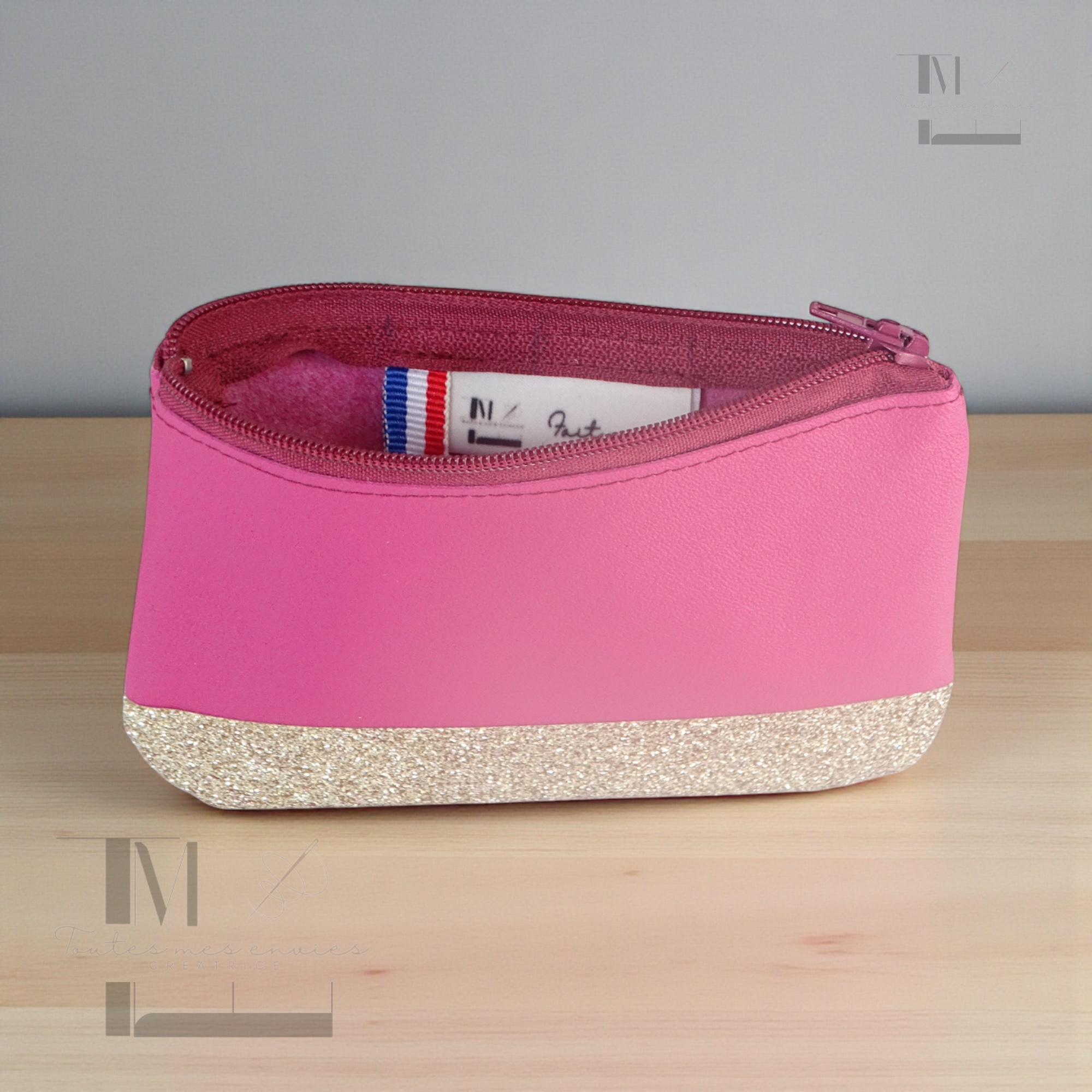 Porte-monnaie en cuir pailleté - Accessoire chic et artisanal – Image 5