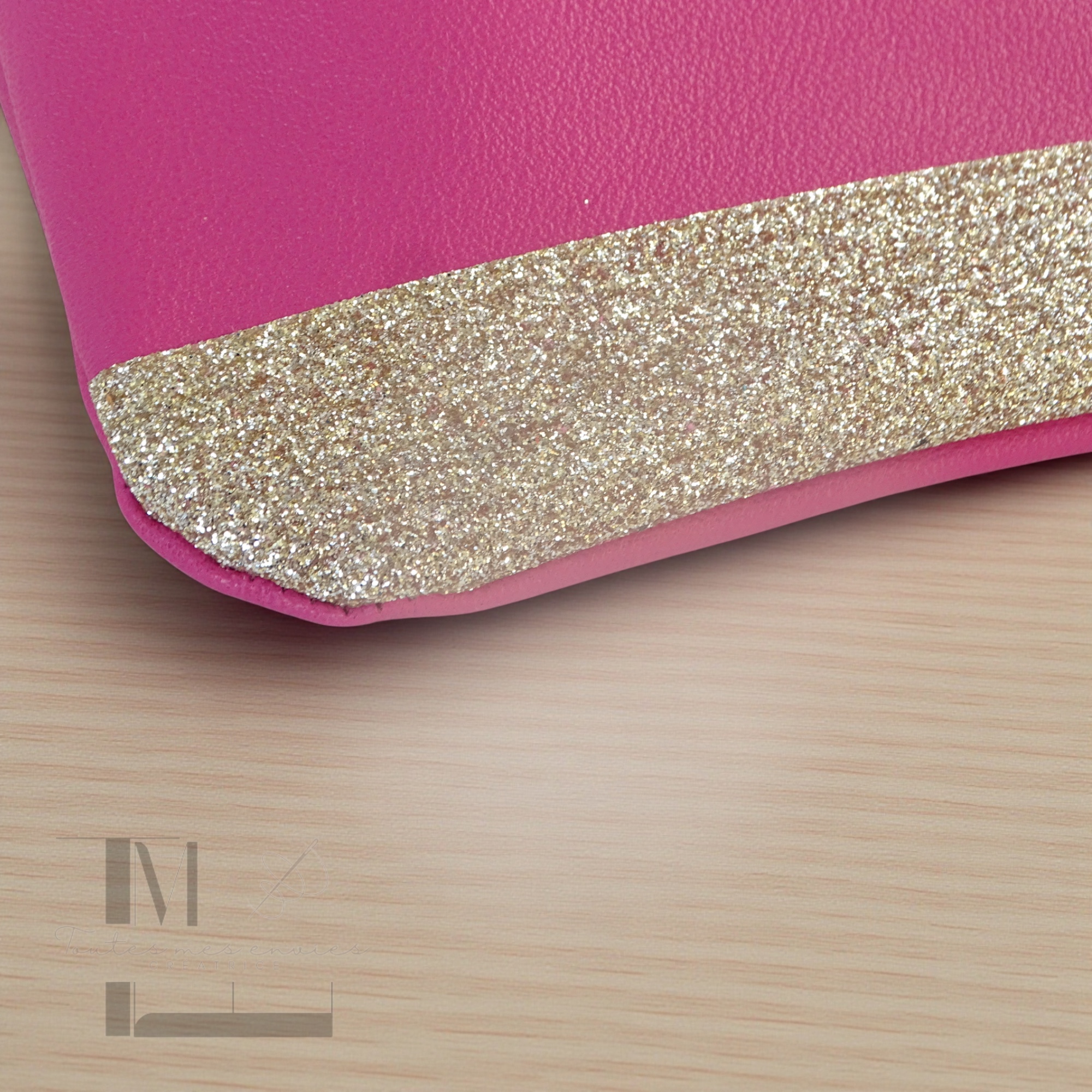 Porte-monnaie en cuir pailleté - Accessoire chic et artisanal – Image 4