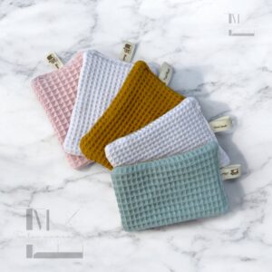 Éponge lavable zéro déchet double-face nid d’abeille & jute